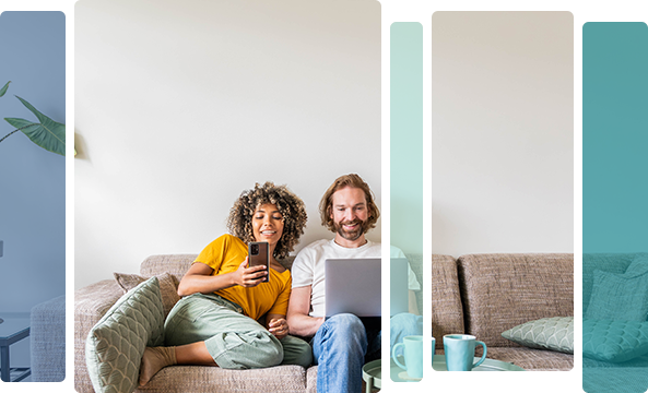 couple using their devices
