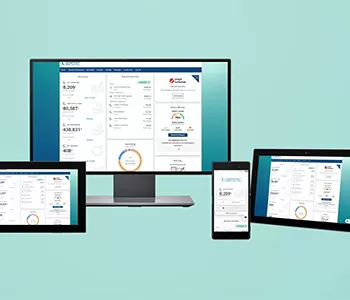 Digital banking example on various devices